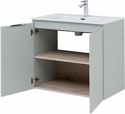 Aquanet Мебель для ванной Алвита New 70 2 дверцы подвесная серая матовая – фотография-6